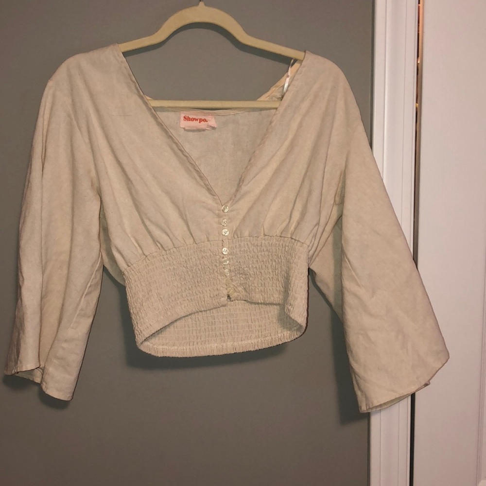 ShowPo - Beige Crop Top